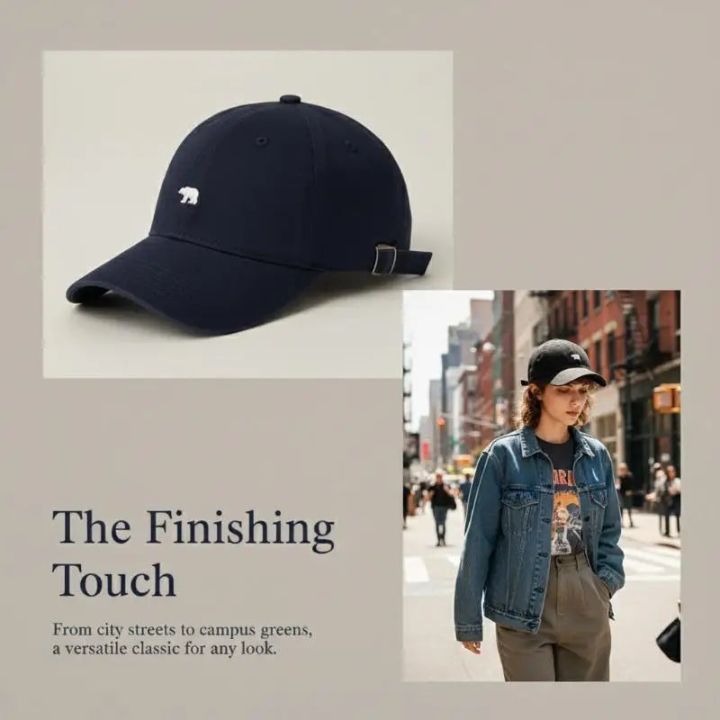 Unisex Bear Design Baseball Cap – Adjustable Soft Curved Brim