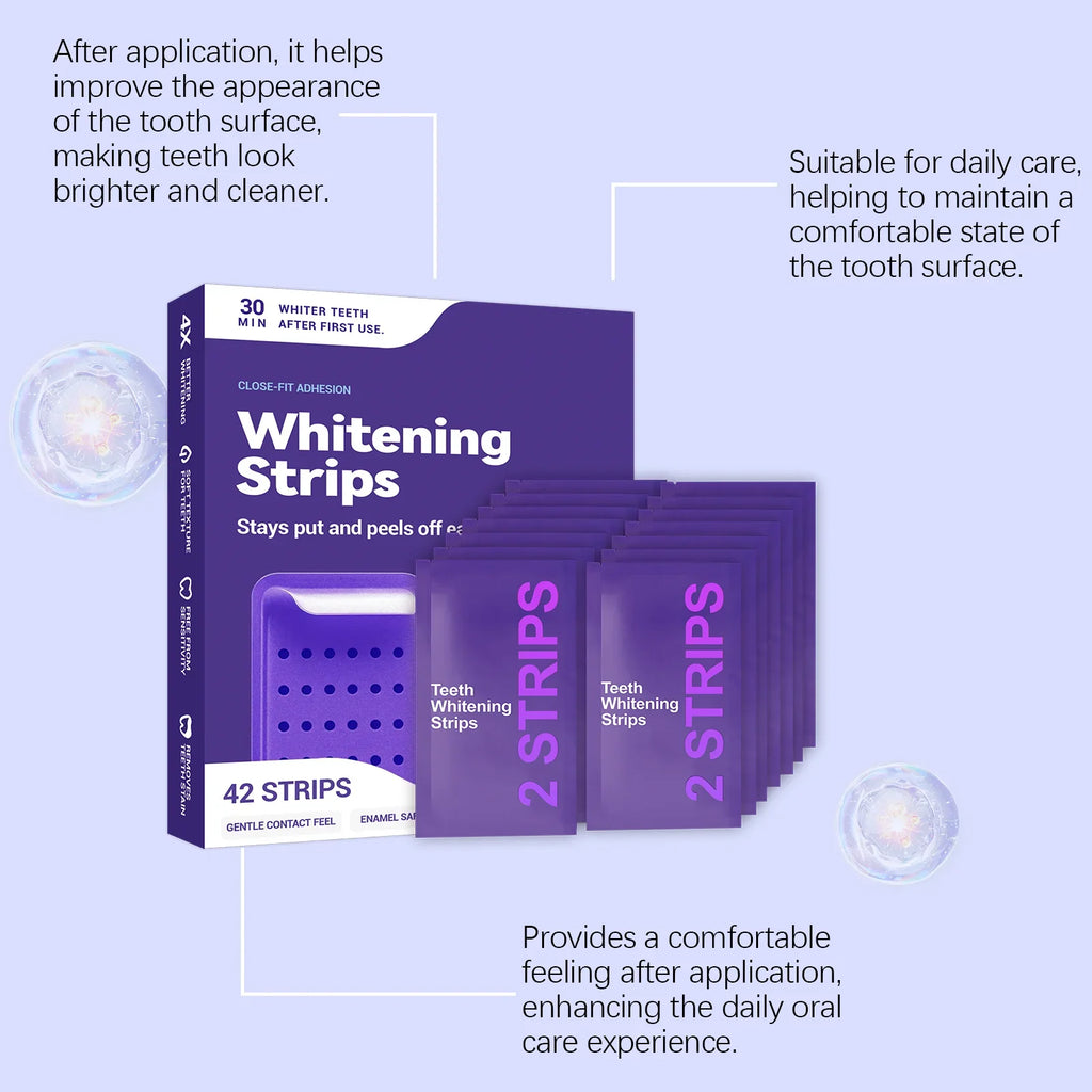 Purple Color-Correcting Teeth Brightening Strips | 42 Pack