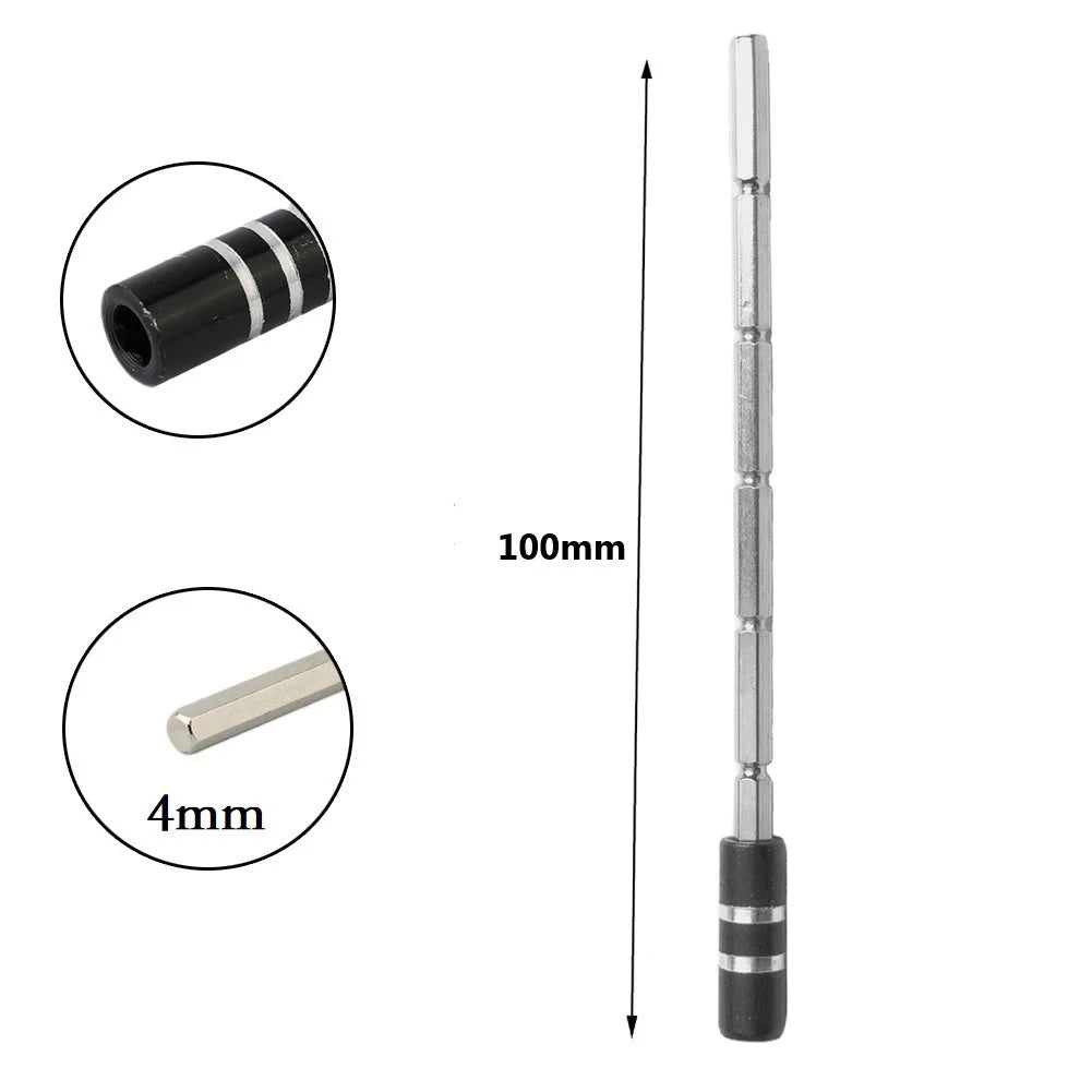 113mm Magnetic Hex Extension Bar – 4mm Screwdriver Bit Adapter