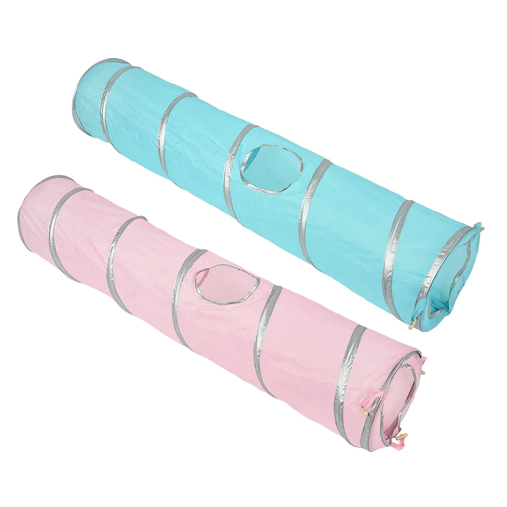 Folding Cat Tunnel Crinkle Kitten Play Pet Ball Hole Dogs Animals