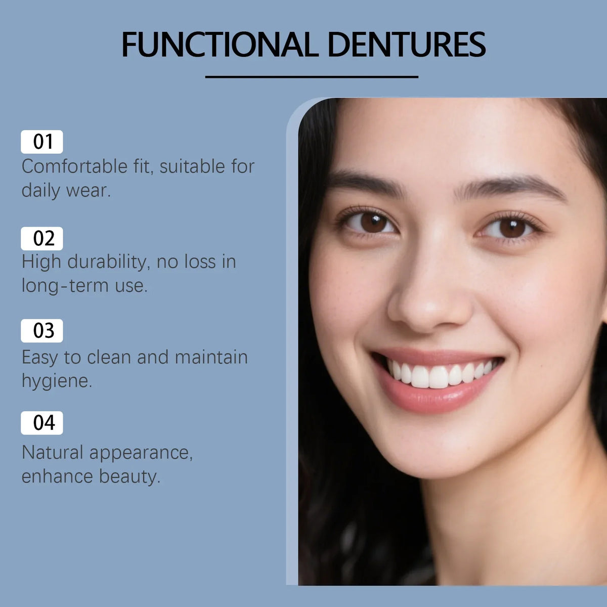 Silicone Veneer Teeth Kit | Fill Gaps Upper & Lower Denture Set