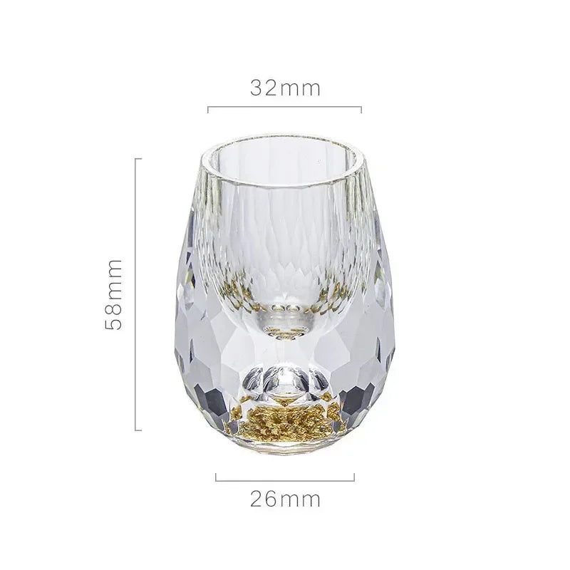 Deluxe Diamond Water Drop Shaped Gold Foil Baijiu Cup Grade Crystal