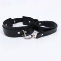 PU Leather Fetish Rope Collar Sexy Traction Bell Necklace Punk Tassel