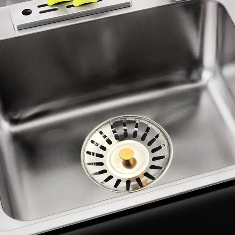80mm Stainless Steel Sink Strainer & Drain Stopper – 2-in-1