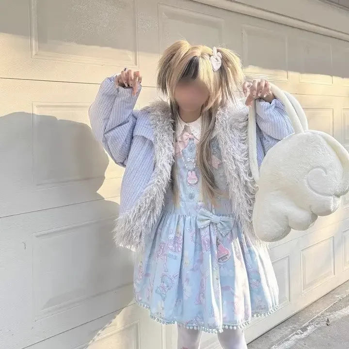 Angel Wing Plush Shoulder Bag – Cute Women's Tote | JPXB