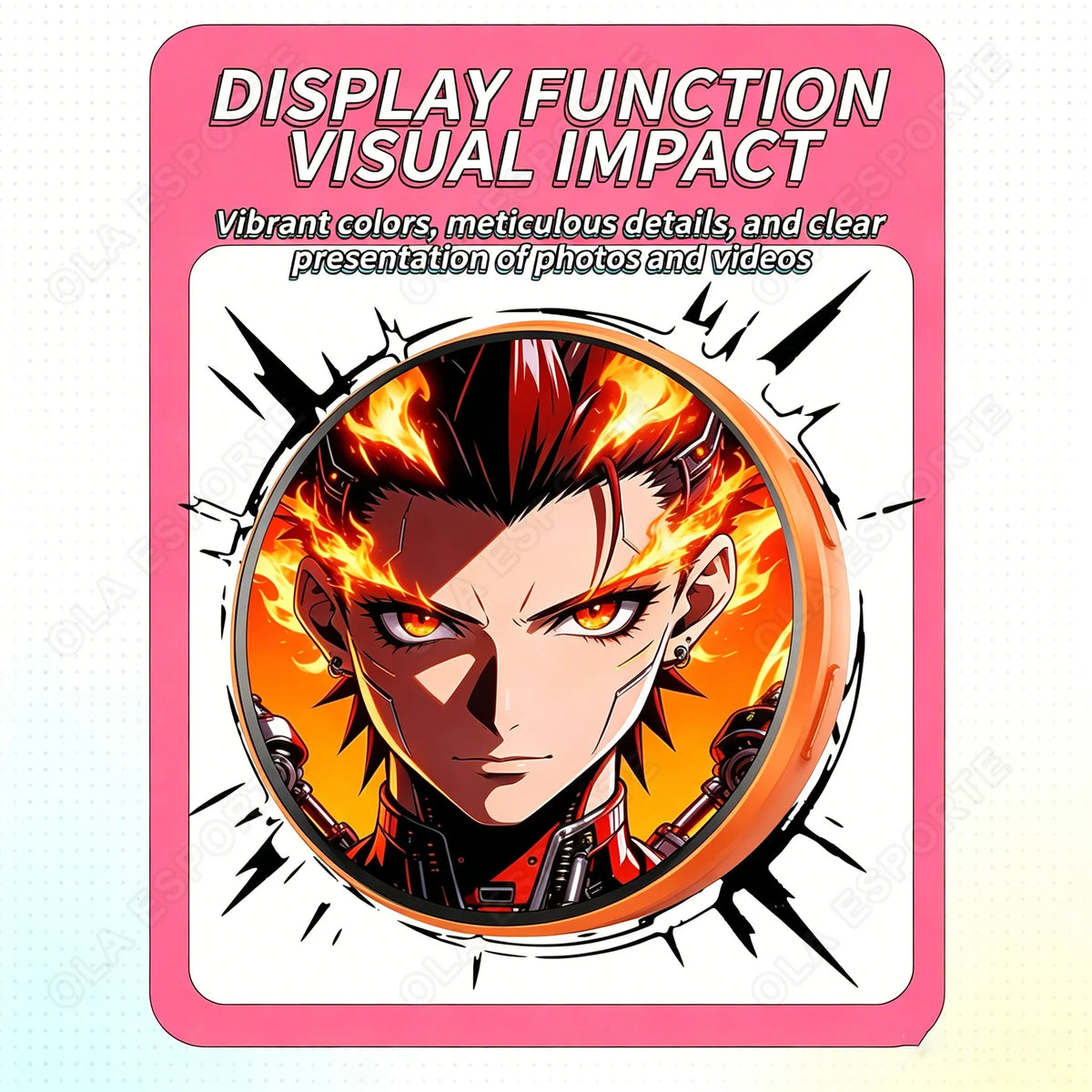 Anime E-badge Display Pin Dynamic Electronic Smart Cyber Badge
