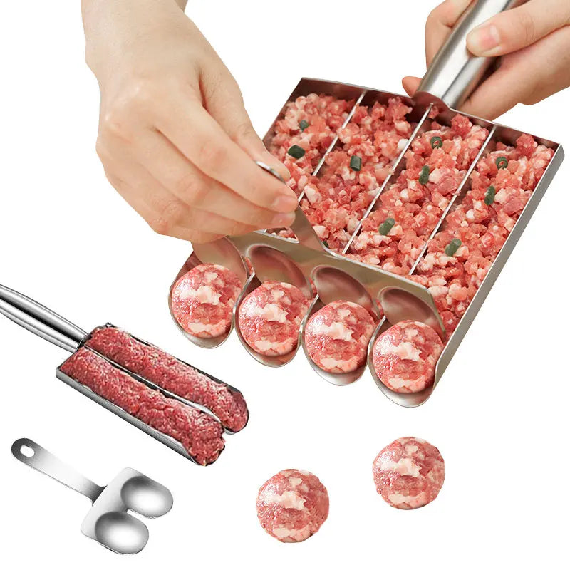 Stainless Steel Meatball Maker with Cutting Spade | 2/4 Scoop