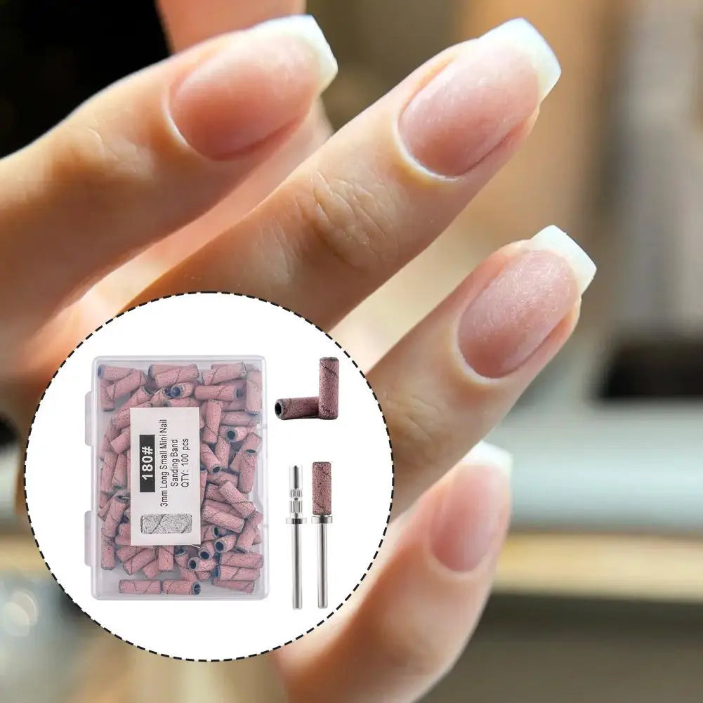 100-Piece Nail Drill Sanding Bands – Manicure & Pedicure Bits