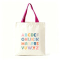 Colorful ABC Alphabet Canvas Tote Bag Large Capacity Eco Reusable