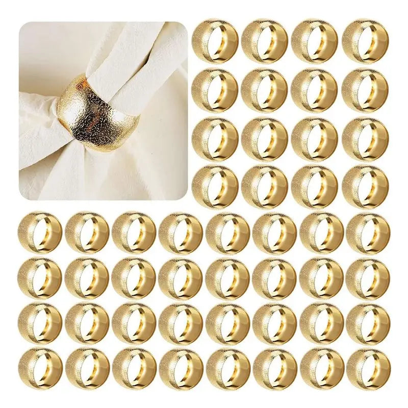 A36T- Day Gold Napkin Rings Holders Cloth Napkins Wedding Holder
