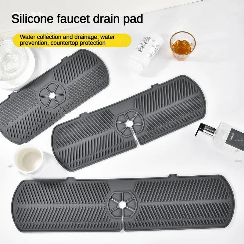 Silicone Faucet Drain Mat – Splash-Proof Kitchen & Bathroom Pad