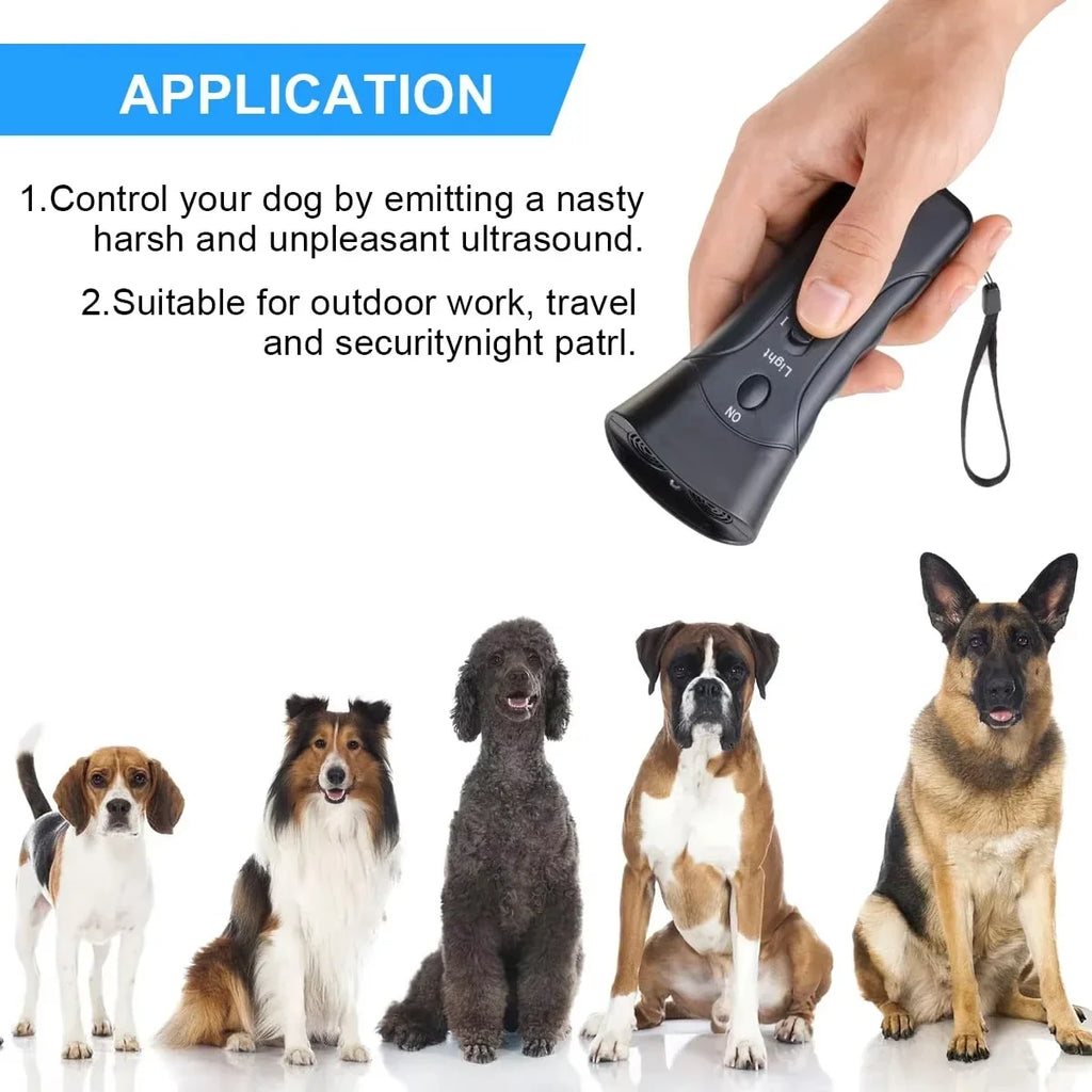 Ultrasonic Dog Bark Deterrent Trainer with LED Light