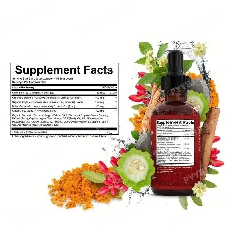 Berberine Chromium Turmeric Ginseng Liquid Drops 60ml