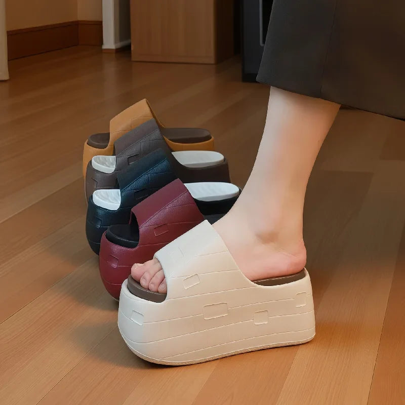 Women's Chunky Platform Slide Sandals – 8cm Thick Sole