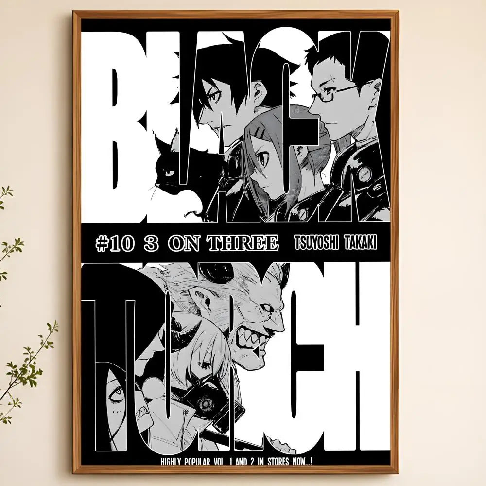 Black Torch Manga Waterproof PVC Peel & Stick Wall Poster