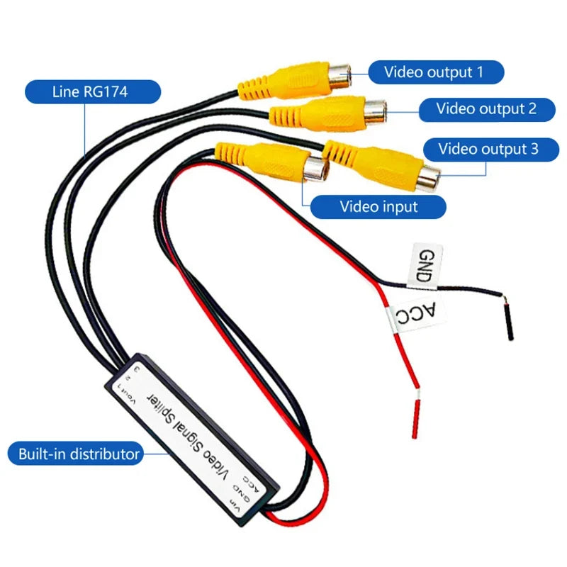 CVBS & AHD 720P Car Video Splitter – 1 In 3 Out Booster