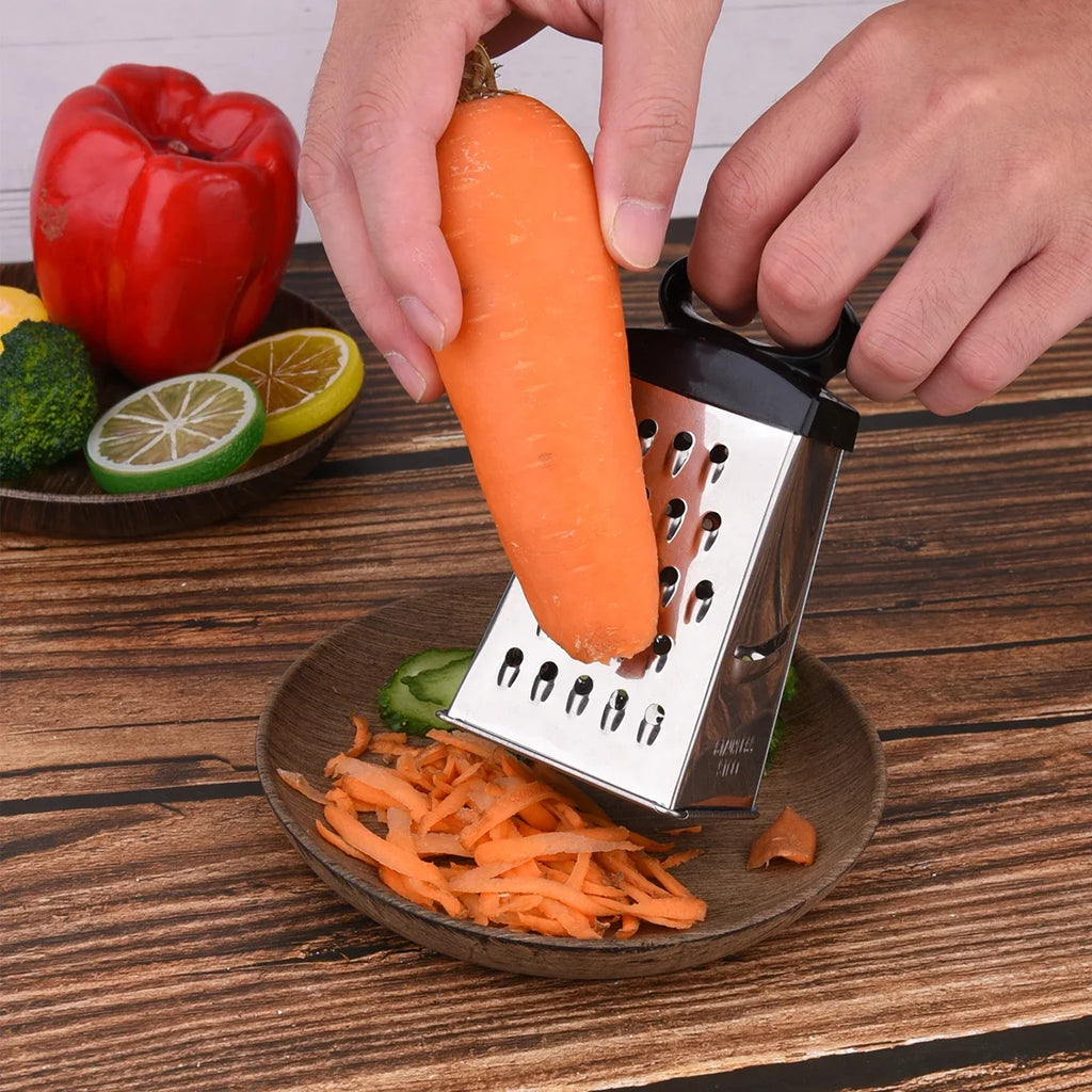 4-Sided Stainless Steel Box Grater for Cheese & Vegetables