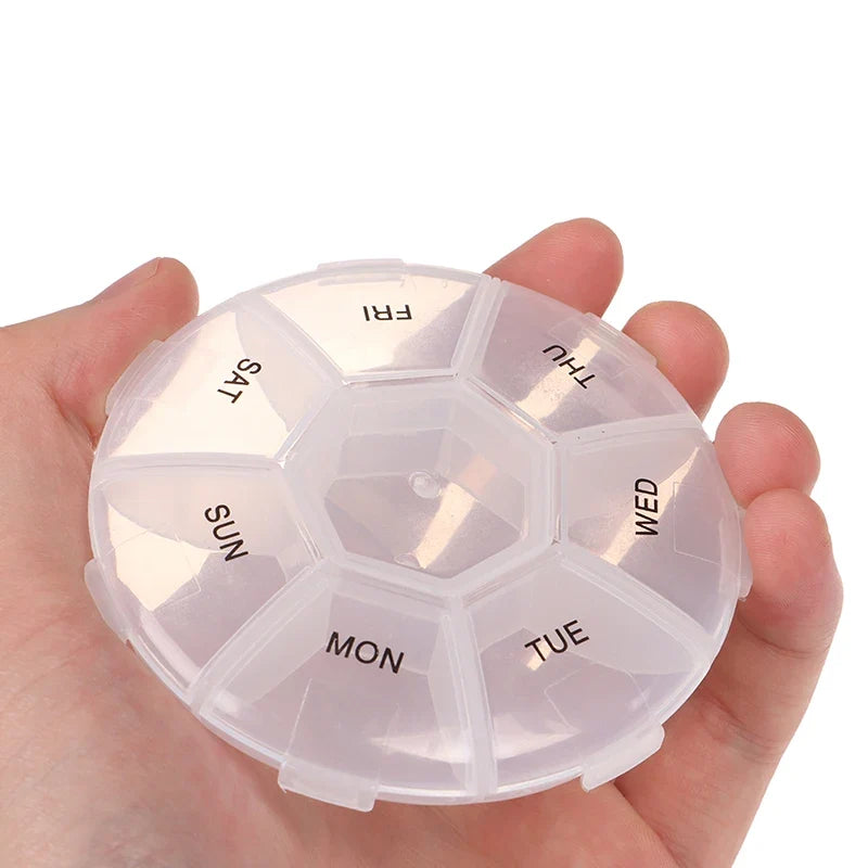 7-Day Round Pill Organizer | Weekly Circular Tablet Case