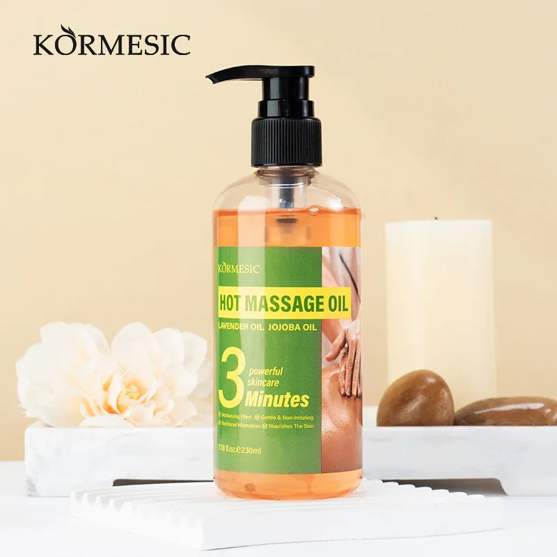 KORMESIC 230ml Warming Body Massage Oil – Lavender & Glycerin