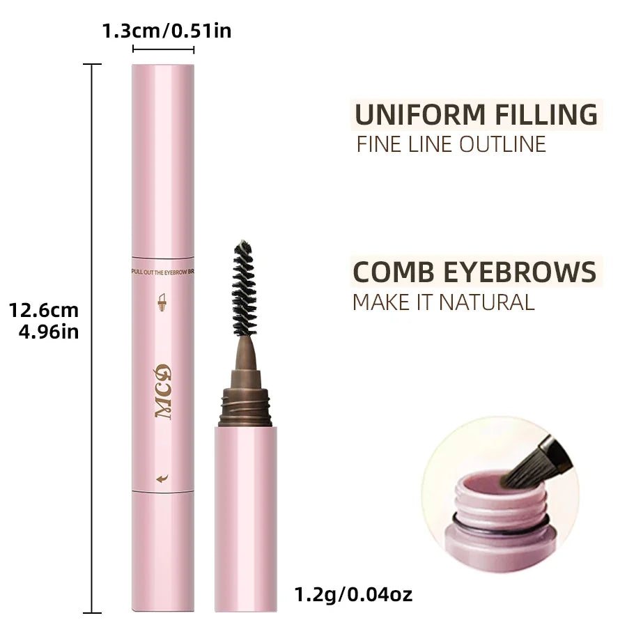 MCD 2-in-1 Waterproof Eyebrow Pencil & Brush Set – 3 Shades