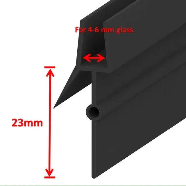 Shower Door Seal Strip PVC Weatherstrip for 4–6mm Glass