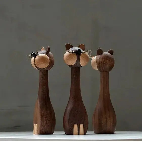 Cat-themed Creative Wooden Ornaments Soft Furnishings Toys Home