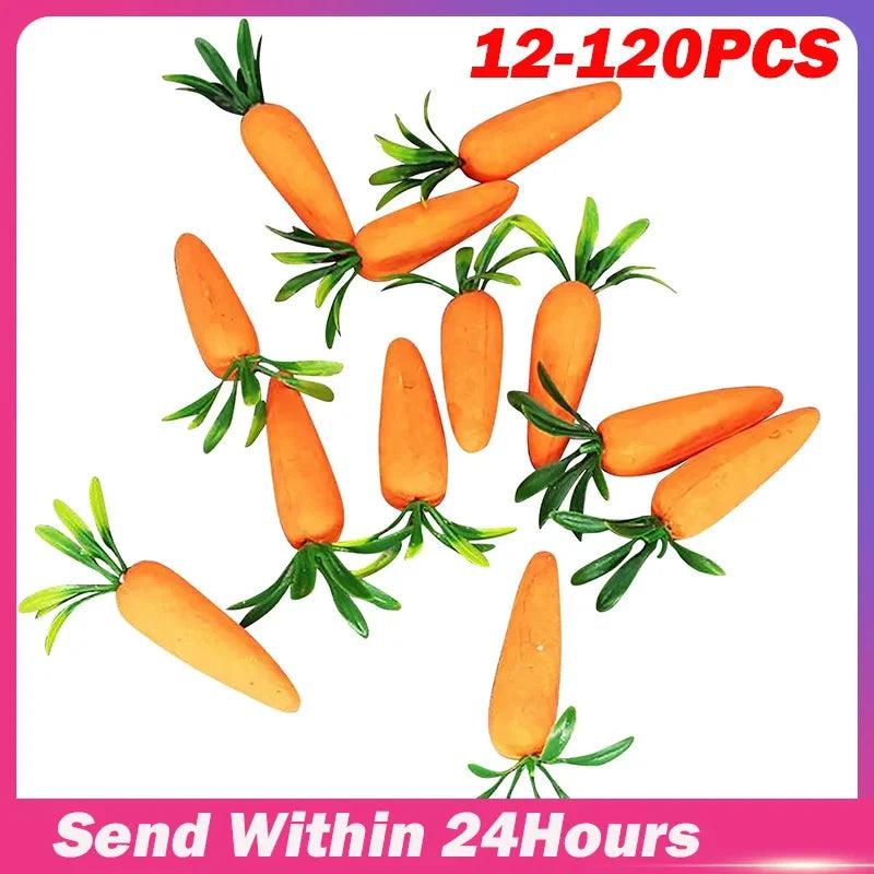 12 Artificial Foam Carrots Easter & Spring Party Decorations