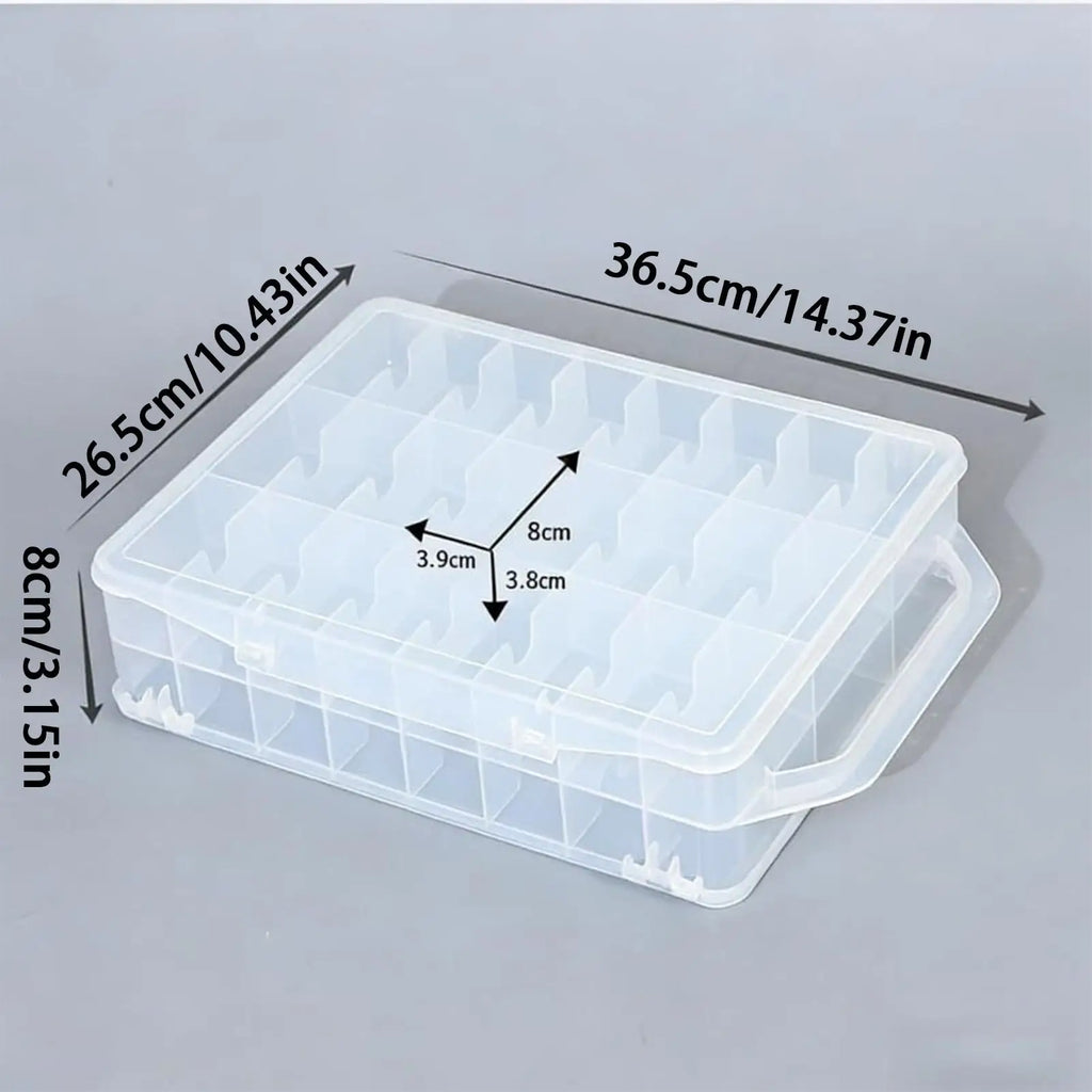 Clear Storage Boxes Double Sided Organizer Case Box Handle 46
