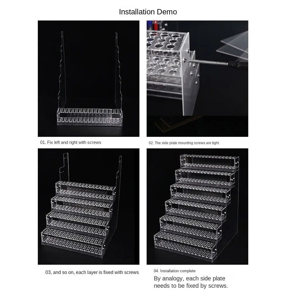 Acrylic Pen & Marker Holder – 1–4 Tier Ladder Desk Organizer