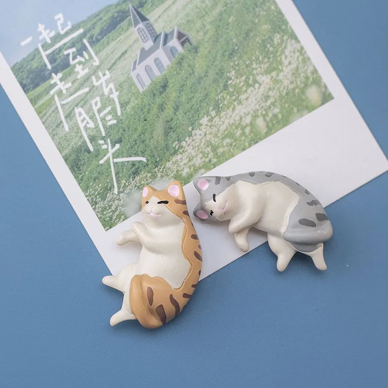 Cute Lazy Cat Fridge Magnet | Kawaii Cartoon Home Decor