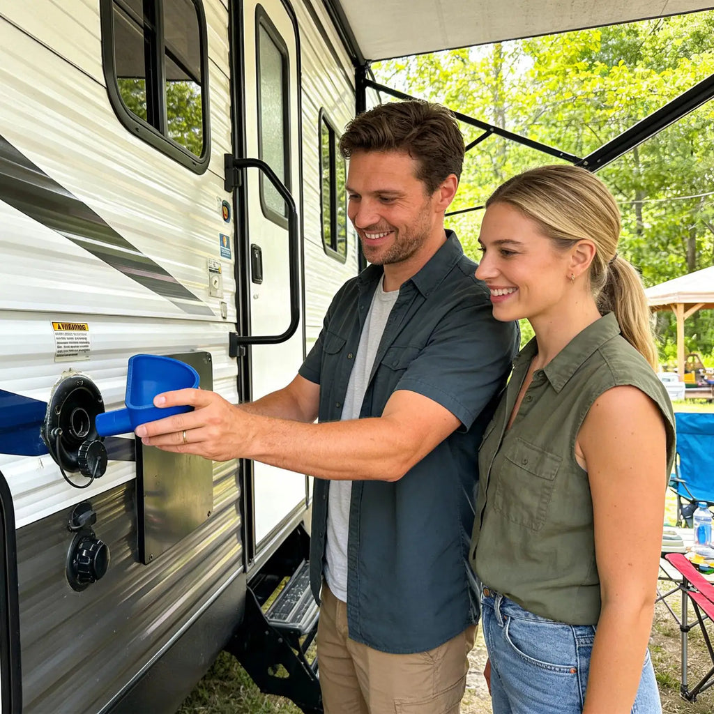 Funnel Water Fill RV Wide Mouth Portable Filler Tank Trailer Van
