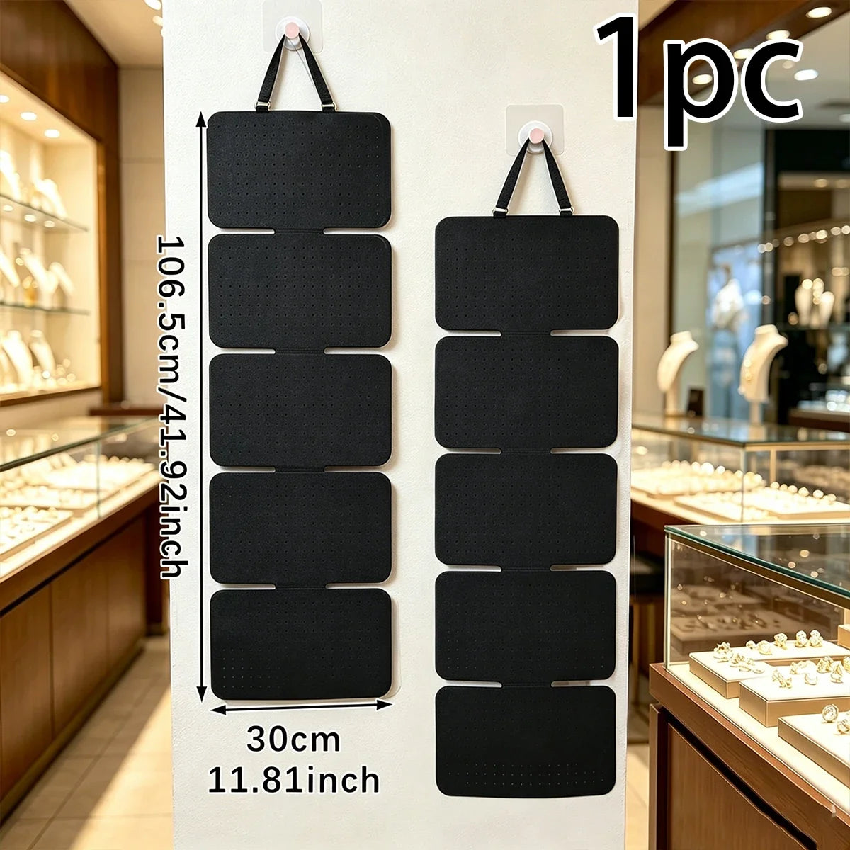 Black 5-piece Hanging Earring Storage Bag Foldable Jewelry Display