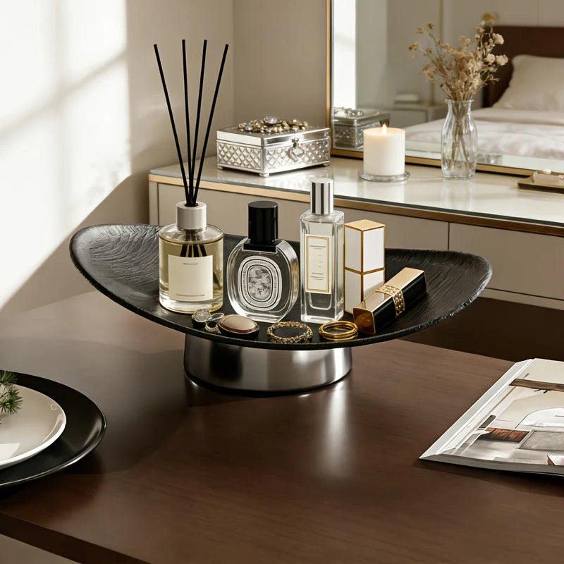 Modern Minimalist Storage Tray Wood-grain Finish Multifunctional
