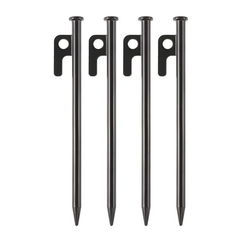 Forged Steel Tent Pegs – Heavy Duty 40cm Ground Stakes 4-Pack