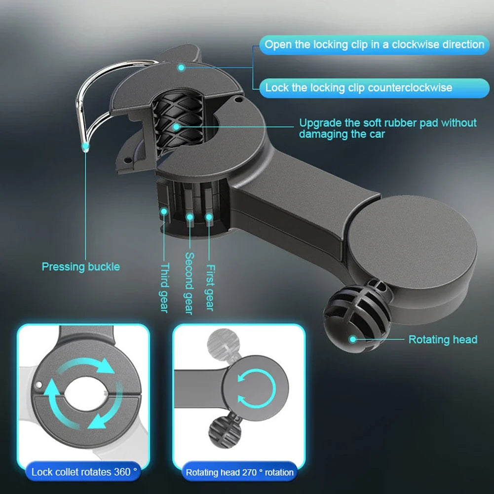 Car Fan 360 3-speed Seat Back Cooling USB Charge Dual Head Adjustable