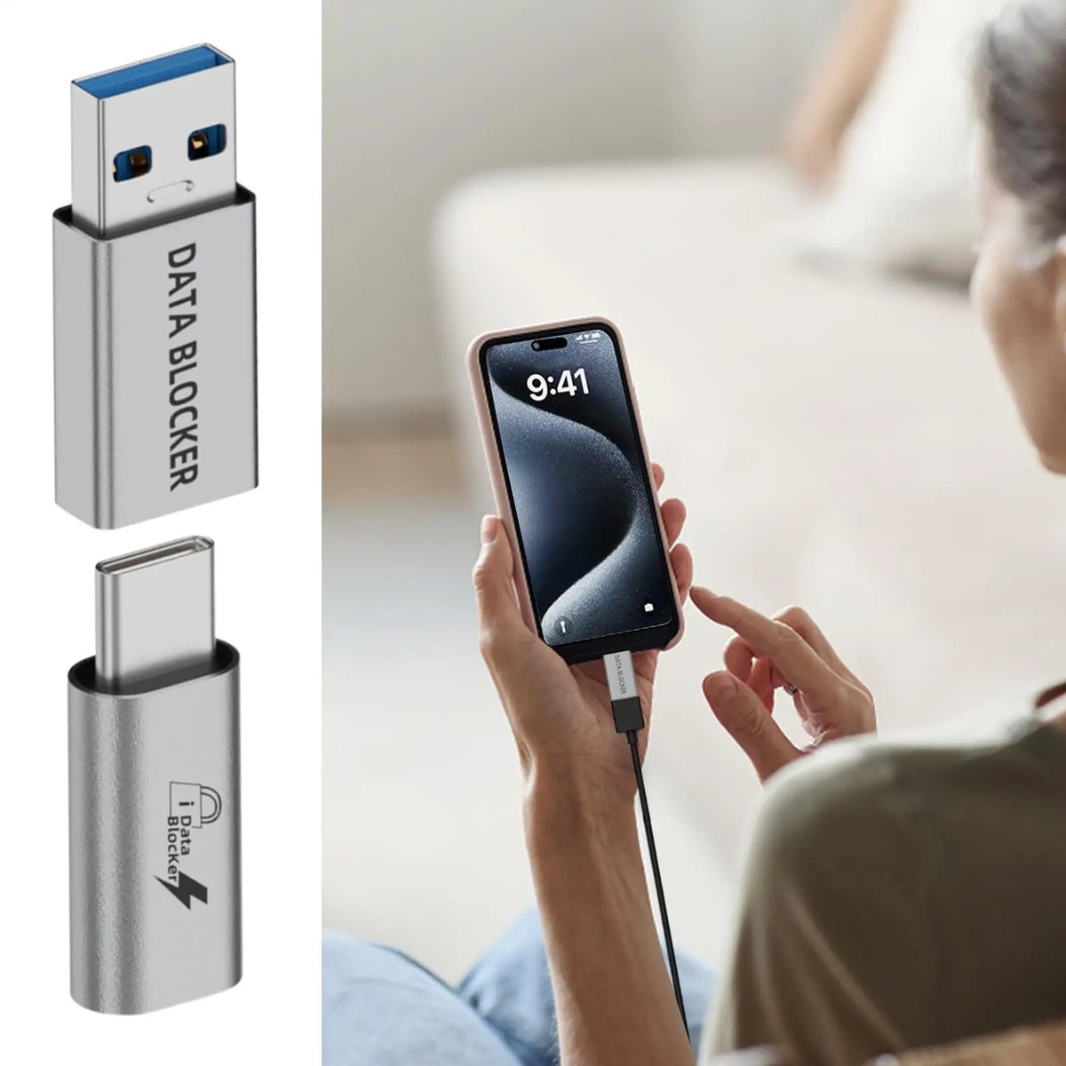 USB Data Blocker Adapter – Secure Charging Protector