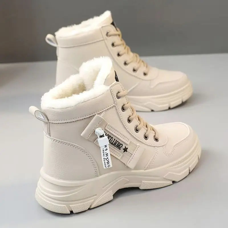 Women's Winter Snow Ankle Boots – Lace-Up Warm Casual Shoes