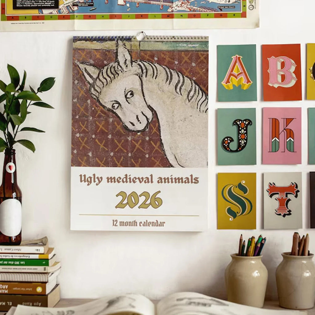 2026 Medieval Animal Wall Calendar | Funny Ugly Art Design