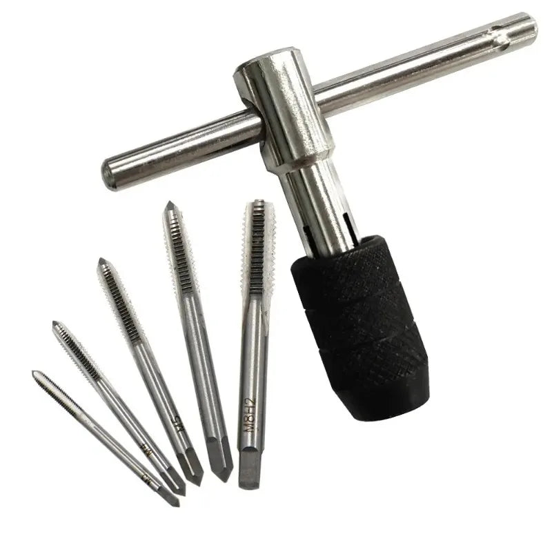 T-Shape Tap Wrench Set 3–6mm | M3–M8 Hand Taps 6-Piece Kit
