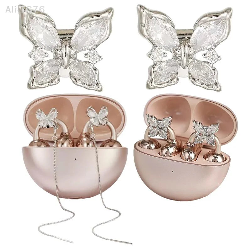Butterfly Rhinestone Earbud Charms | Open Ear Earphone Clips
