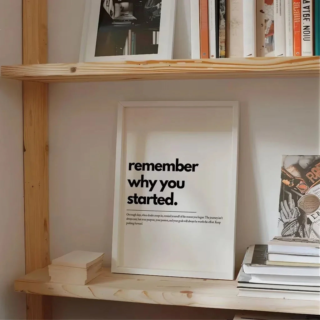 "Remember Why You Started" Motivational Canvas Wall Art