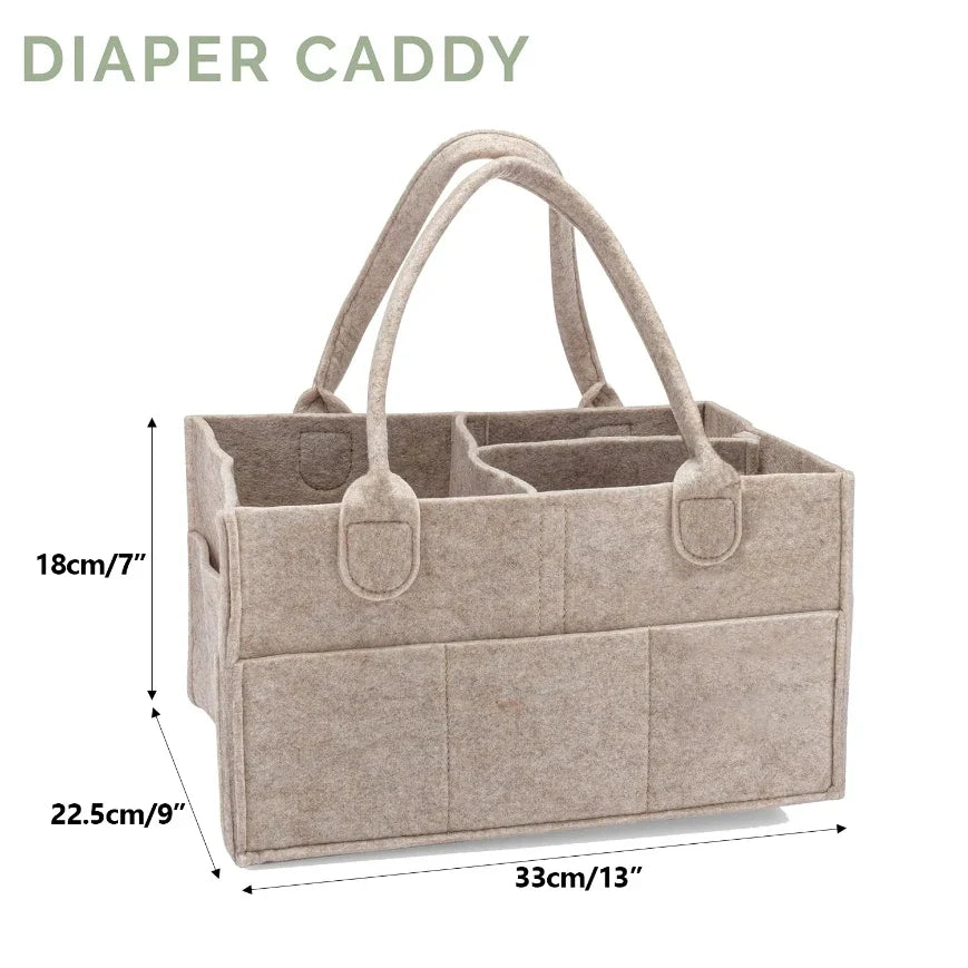 Diaper Caddy Felt Nursery Organizer | Home & Car Storage Bin