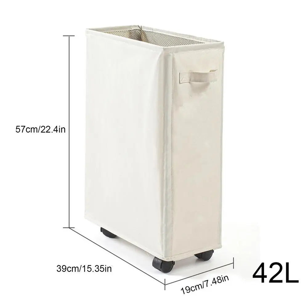 Foldable Laundry Baskets Freestanding Narrow Corner Bin Handle Dirty