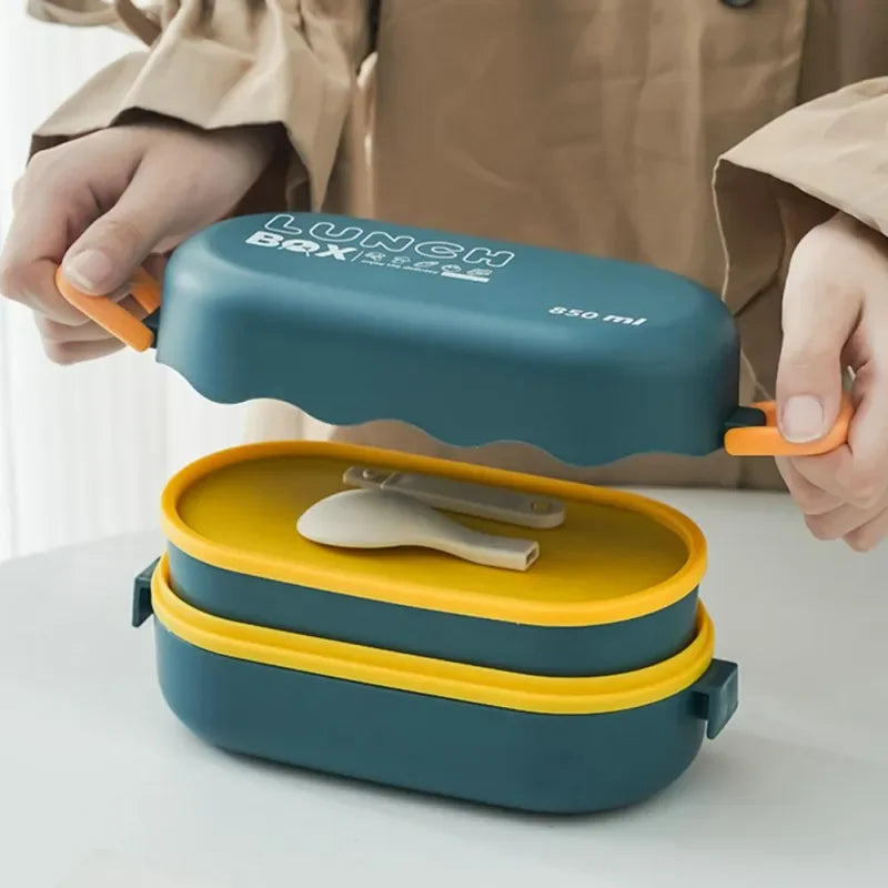 850ml Double-Layer Leak-Proof Bento Box | Microwavable Lunch Box