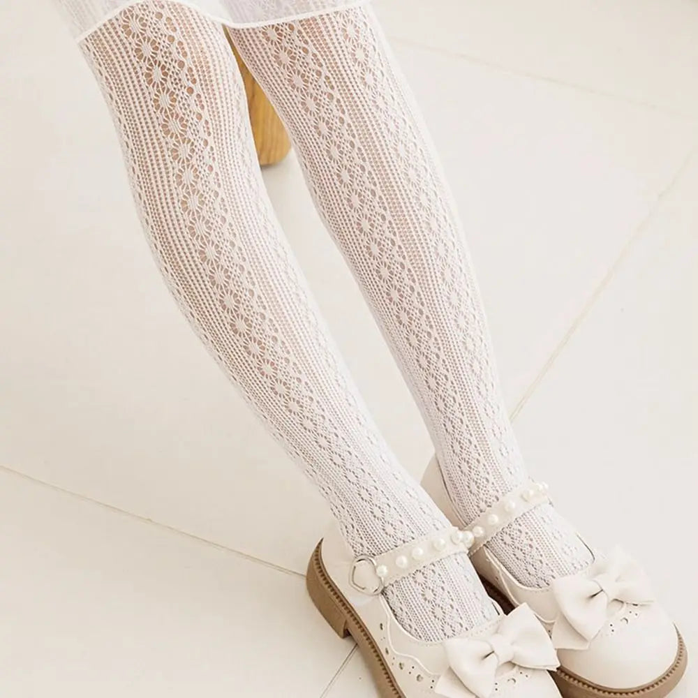 Girls Nylon Mesh Pantyhose – Soft Cartoon Stockings for Kids