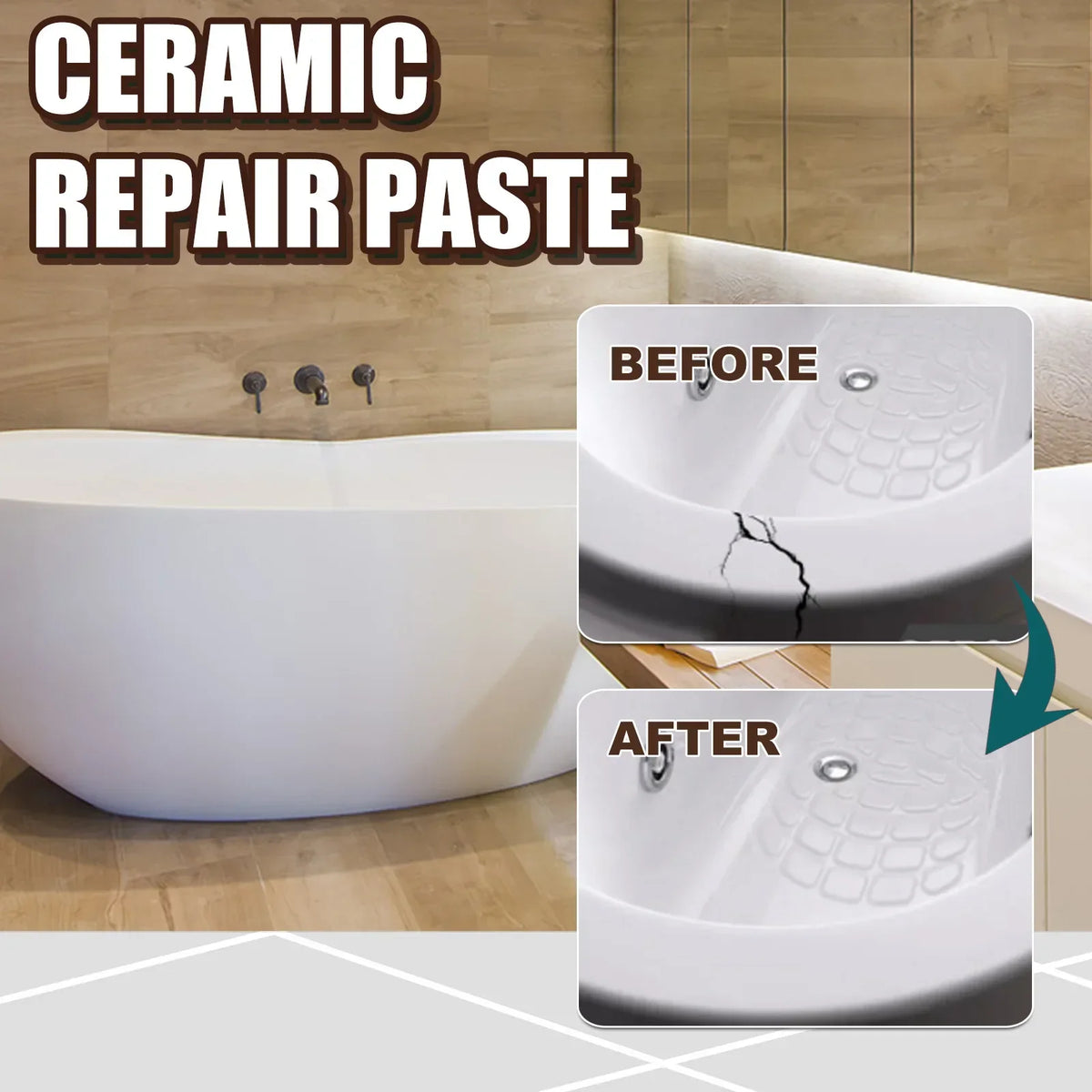Ceramic Tile Repair Glue | Waterproof Crack & Chip Fix 100ml