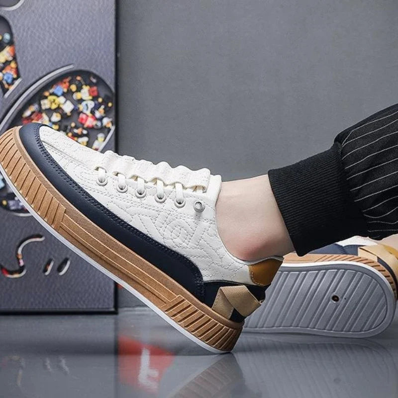 Men's British Style Color Block Casual Board Shoes | Waterproof