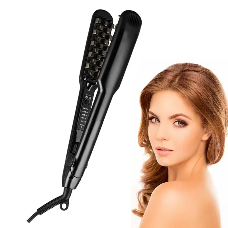 Ceramic Hair Volumizer Crimper Iron with LCD Display
