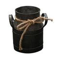 Retro Tin Flower Bucket Vase – Vintage Metal Milk Jug Planter