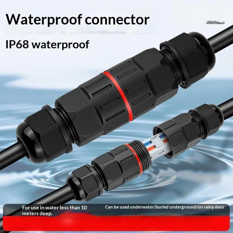 IP68 Waterproof Wire Connector 2-In 2-Out 2/3 Pin Terminal
